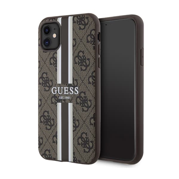 Guess 4G Printed Stripes MagSafe - iPhone 11-fodral (brunt)