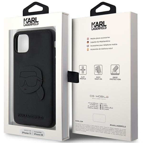 Karl Lagerfeld gummi Karl Head 3D - iPhone 11 fodral (svart)