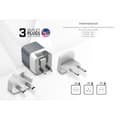 Miniatyrbillede 3 af 6: Energizer Ultimate - Multiplug EU / UK / US GaN USB-C & USB-A 38W PD + QC3.0 vægoplader (sølv)