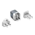 Miniatyrbillede 2 af 6: Energizer Ultimate - Multiplug EU / UK / US GaN USB-C & USB-A 38W PD + QC3.0 vægoplader (sølv)