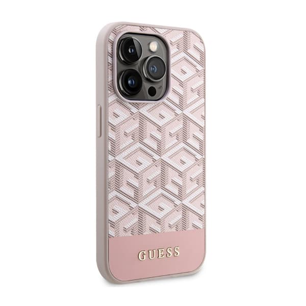 Guess GCube Stripes MagSafe - iPhone 14 Pro-cover (Pink)