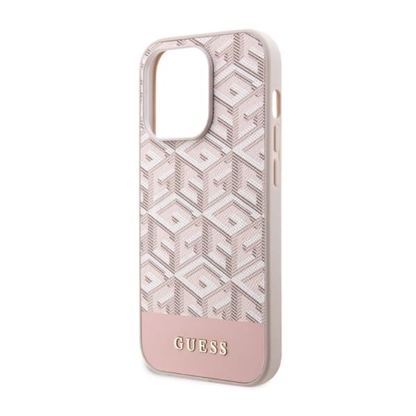 Guess GCube Stripes MagSafe - iPhone 14 Pro-cover (Pink)
