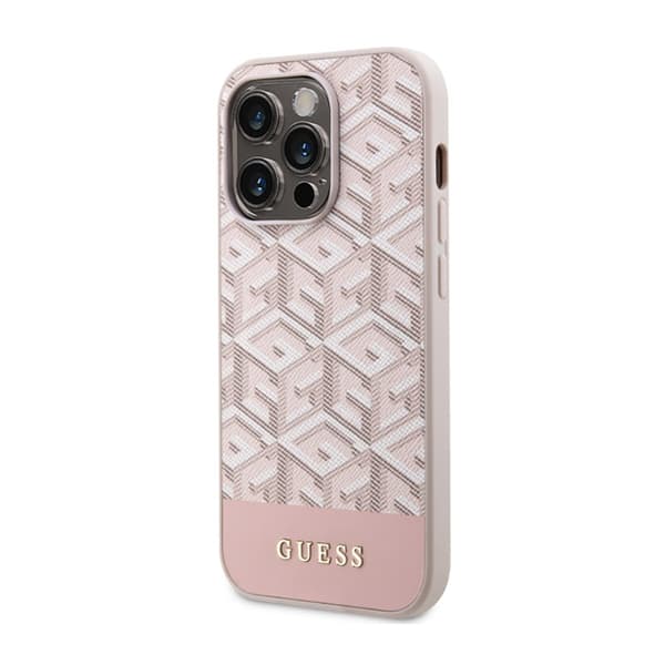 Guess GCube Stripes MagSafe - iPhone 14 Pro-cover (Pink)