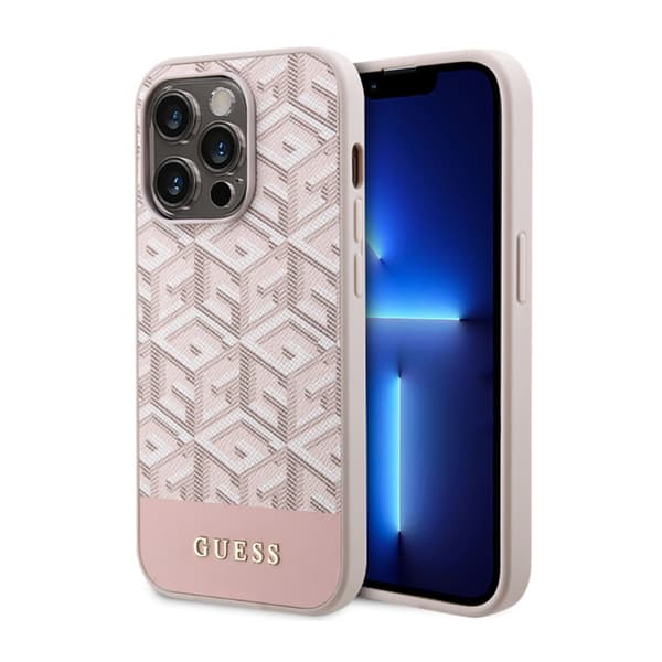 Guess GCube Stripes MagSafe - iPhone 14 Pro-cover (Pink)