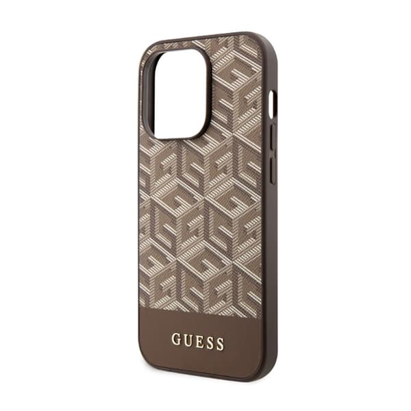 Guess GCube Stripes MagSafe - iPhone 14 Pro etui (brun)