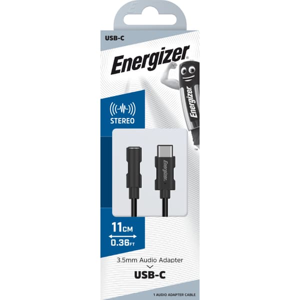 Energizer Ultimate - USB-C til 3,5 mm jack-lydadapter 11 cm (sort)