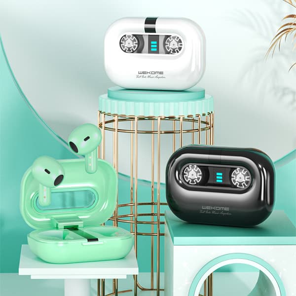 WEKOME VA06 Vanguard Series - V5.2 TWS Trådløse Bluetooth-øretelefoner med opladningsetui (grøn)