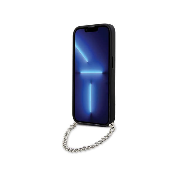 Karl Lagerfeld Saffiano Monogram Chain - iPhone 14 Pro etui (sort)