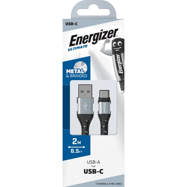 Energizer Ultimate - USB-A til USB-C forbindelseskabel 2m (sølv)