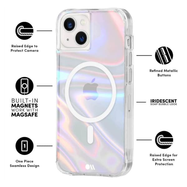 Case-Mate Soap Bubble MagSafe - iPhone 15 / iPhone 14 / iPhone 13 kotelo (irdescent)