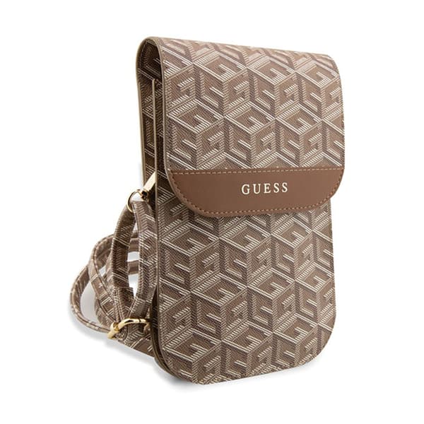 Guess GCube Stripe Phone Bag - Väska med smartphonefack (brun)
