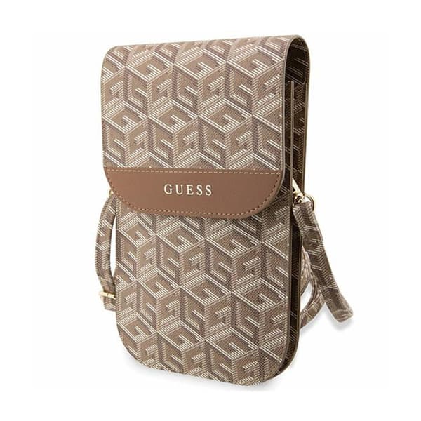 Guess GCube Stripe Phone Bag - Väska med smartphonefack (brun)