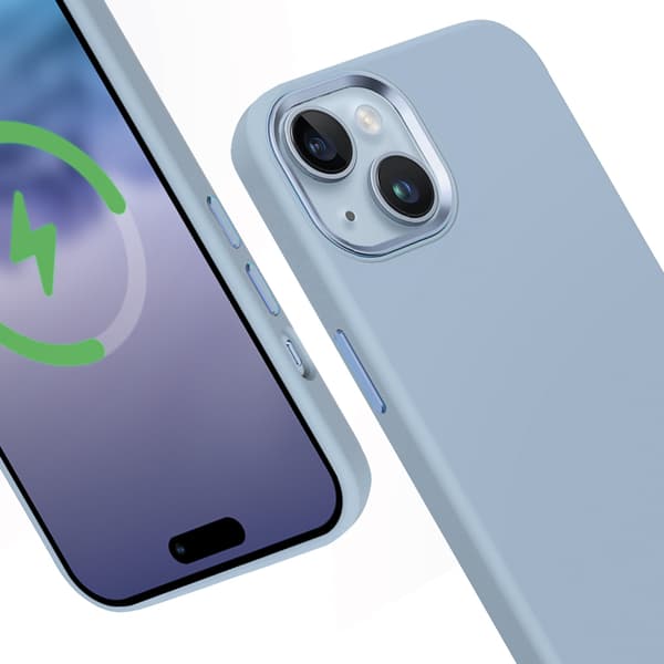 Crong Color Cover LUX Magnetic - iPhone 15 Plus MagSafe -kotelo (sininen)