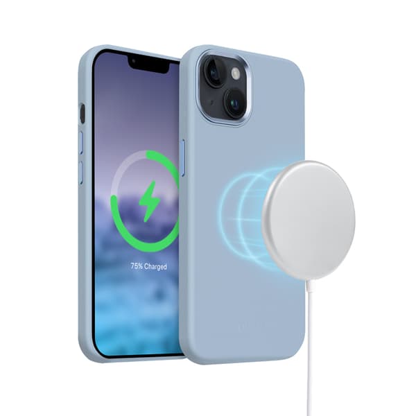 Crong Color Cover LUX Magnetic - iPhone 15 Plus MagSafe -kotelo (sininen)