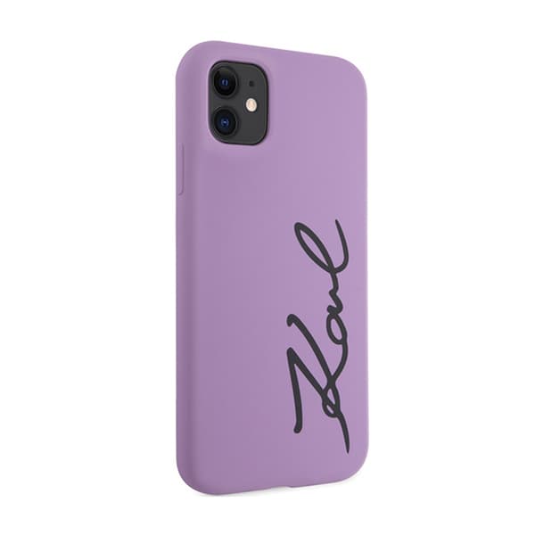 Karl Lagerfeld Silikonsignatur - iPhone 11-fodral (lila)