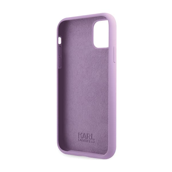 Karl Lagerfeld Silikonsignatur - iPhone 11-fodral (lila)