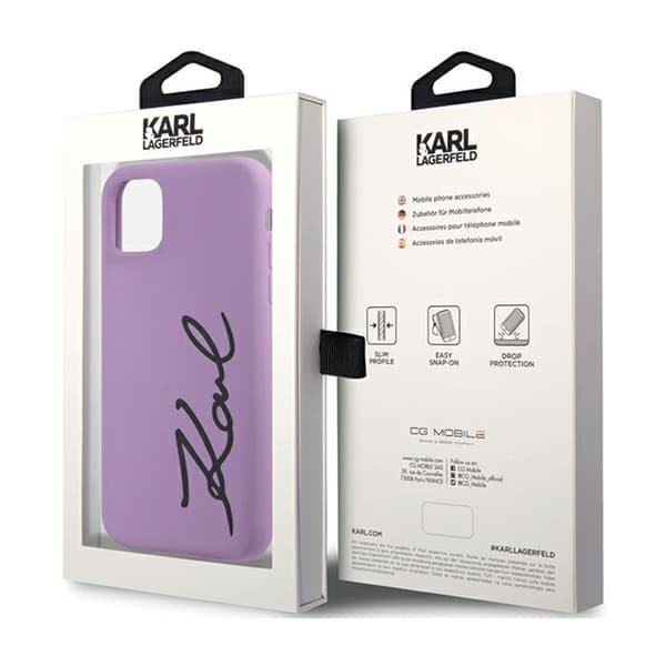 Karl Lagerfeld Silikonsignatur - iPhone 11-fodral (lila)