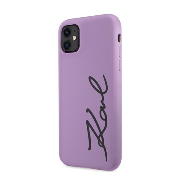Karl Lagerfeld Silikonsignatur - iPhone 11-fodral (lila)