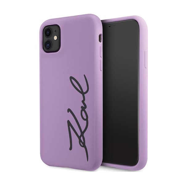 Karl Lagerfeld Silikonsignatur - iPhone 11-fodral (lila)