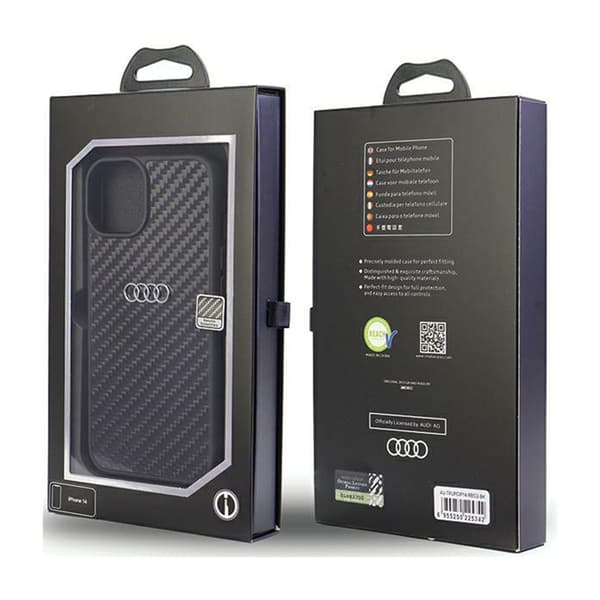 Audi Carbon Fiber - iPhone 14-fodral (svart)