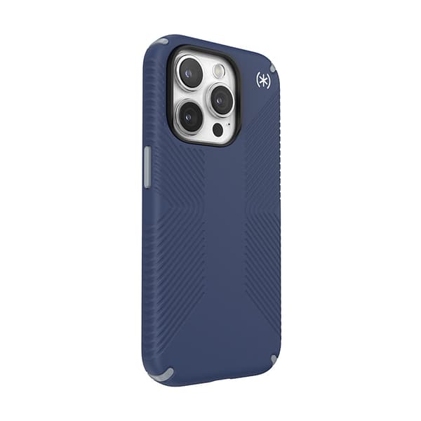 Speck Presidio2 Grip - iPhone 15 Pro-fodral (kustblå/dammgrå/vit)