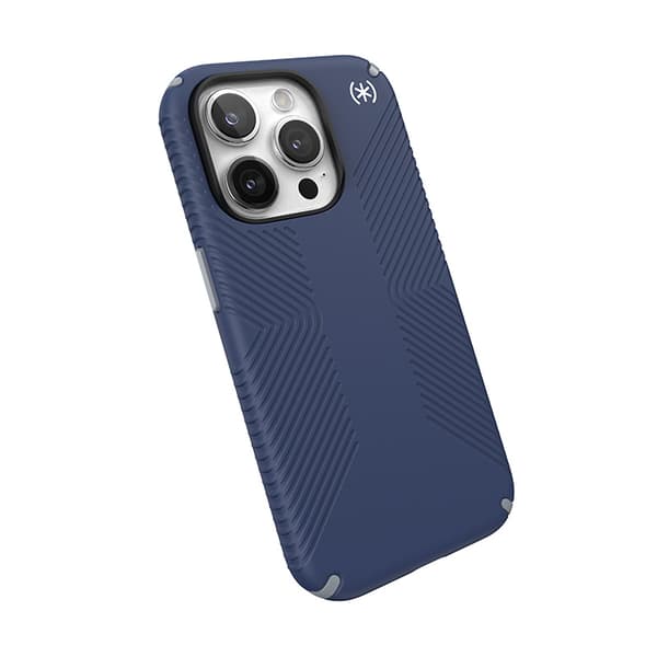 Speck Presidio2 Grip - iPhone 15 Pro-fodral (kustblå/dammgrå/vit)