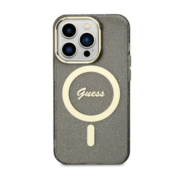 Guess Glitter Gold MagSafe - iPhone 11-fodral (svart)