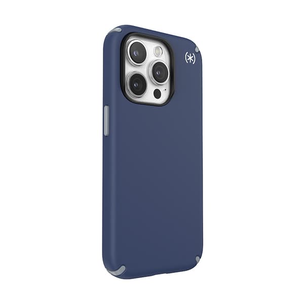 Speck Presidio2 Pro Magsafe - iPhone 15 Pro -kotelo (rannikonsininen / pölynharmaa / valkoinen)