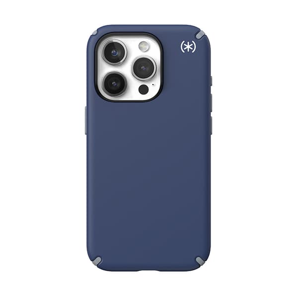 Speck Presidio2 Pro Magsafe - iPhone 15 Pro -kotelo (rannikonsininen / pölynharmaa / valkoinen)