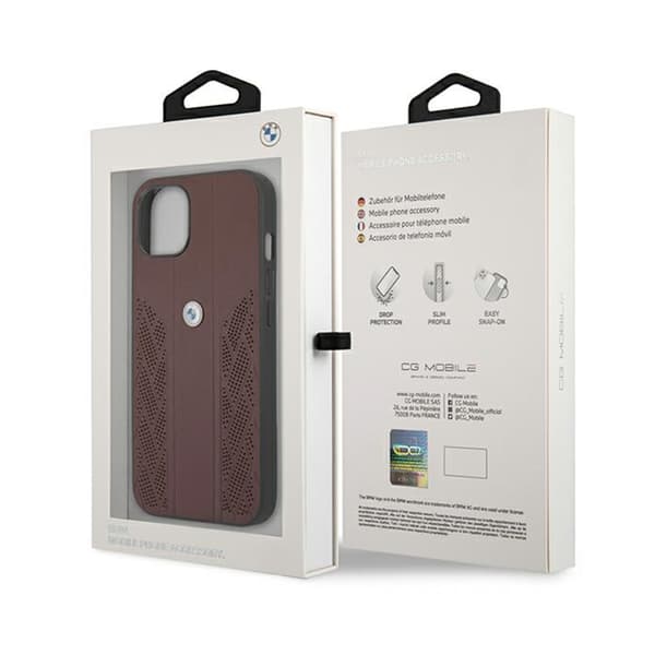 BMW Leather Curve Perforate HC - iPhone 13 cover (rød)