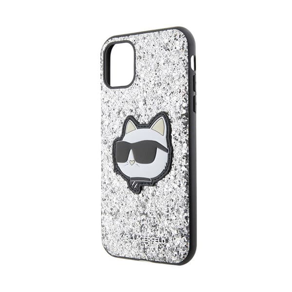Karl Lagerfeld NFT Glitter Choupette Patch - iPhone 11 fodral (silver)