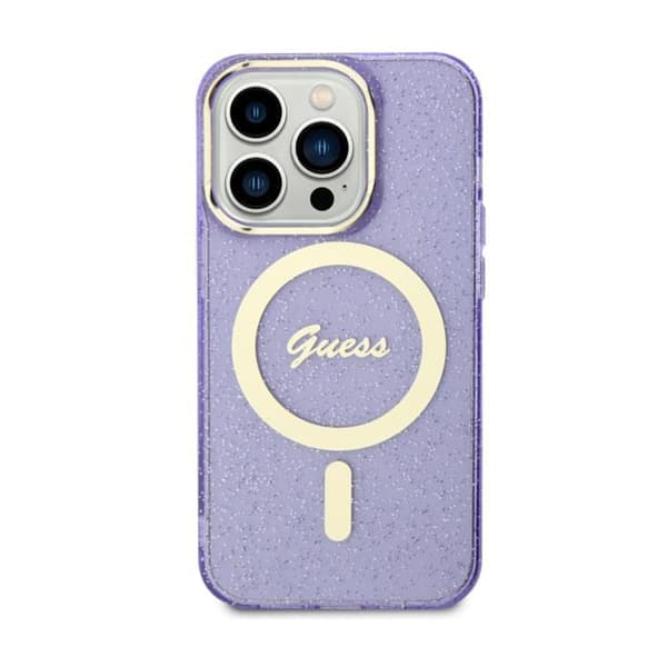 Guess Glitter Gold MagSafe - iPhone 11 -kotelo (violetti)