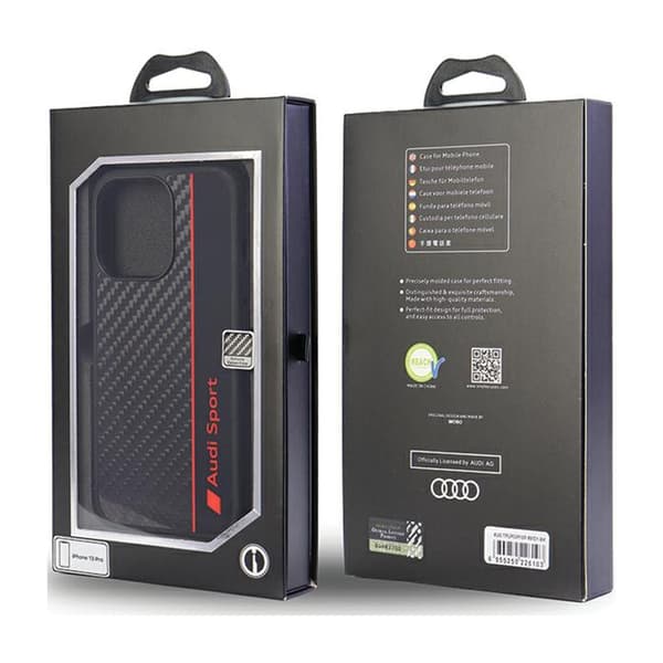 Audi Carbon Fibre Stripe - iPhone 13 Pro -kuori (musta)