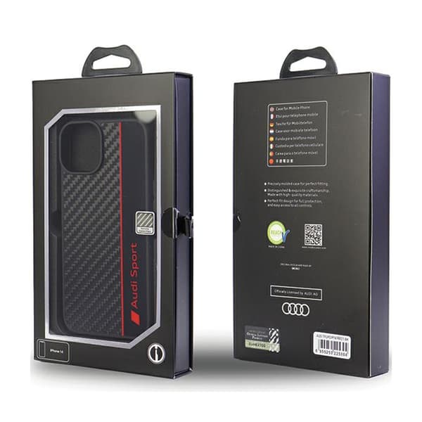 Audi Carbon Fiber Stripe - iPhone 14 cover (sort)