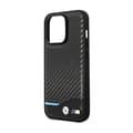 Miniatyrbillede 6 af 8: BMW Læder Carbon Blue Line - iPhone 13 Pro Max etui (sort)