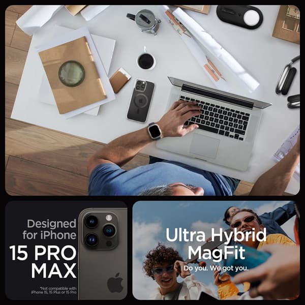 Spigen Ultra Hybrid Mag MagSafe - kotelo iPhone 15 Pro Maxille (hiilikuitu)