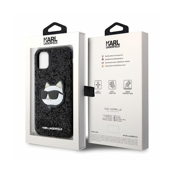 Karl Lagerfeld NFT Glitter Choupette Patch - iPhone 11 fodral (svart)