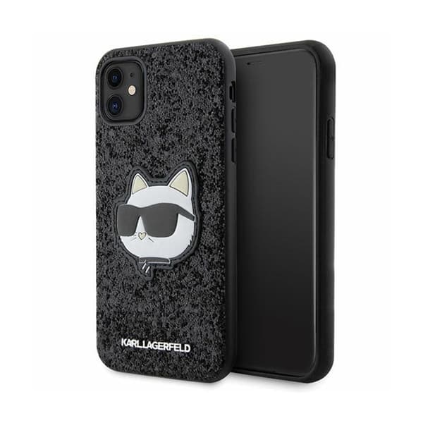 Karl Lagerfeld NFT Glitter Choupette Patch - iPhone 11 fodral (svart)