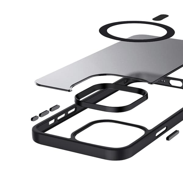 Crong Hybrid Frost MAG Cover - iPhone 15 MagSafe etui (sort)