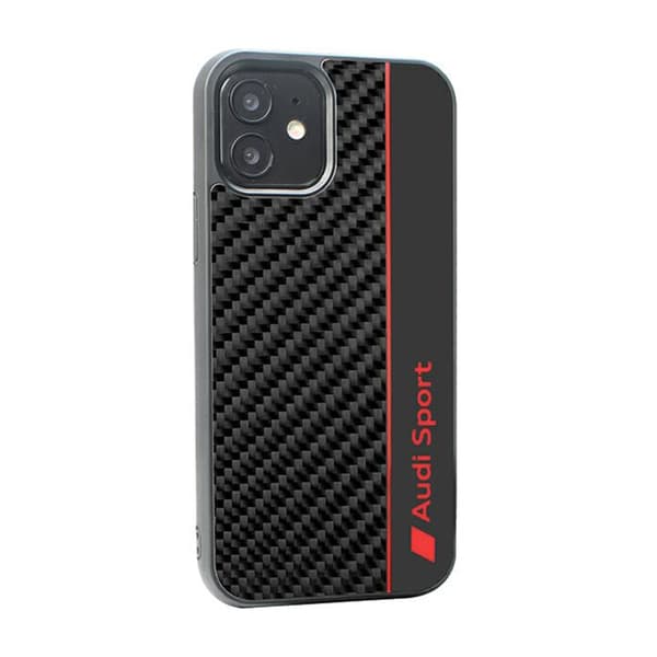 Audi Carbon Fiber Stripe - iPhone 12 / iPhone 12 Pro etui (sort)