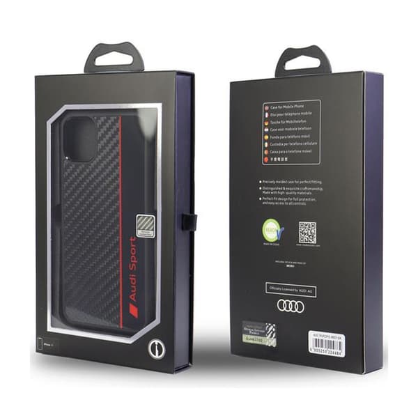 Audi Carbon Fiber Stripe - iPhone 12 / iPhone 12 Pro etui (sort)