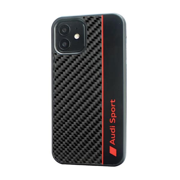 Audi Carbon Fiber Stripe - iPhone 12 / iPhone 12 Pro etui (sort)