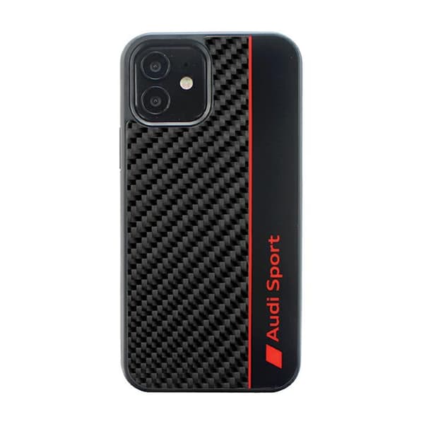 Audi Carbon Fiber Stripe - iPhone 12 / iPhone 12 Pro etui (sort)