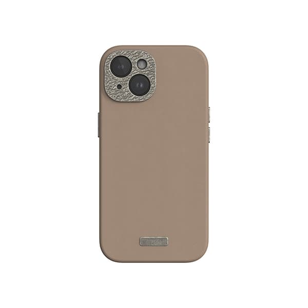 Moshi Napa MagSafe - iPhone 15 läderfodral (Woodsmoke Brown)