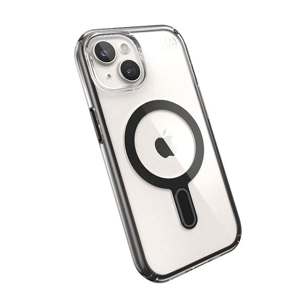 Speck Presidio Perfect-Clear ClickLock & Magsafe - iPhone 15 / iPhone 14 / iPhone 13-fodral (Klar / Frostad Svart / Slate Grey)