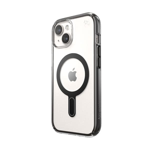 Speck Presidio Perfect-Clear ClickLock & Magsafe - iPhone 15 / iPhone 14 / iPhone 13-fodral (Klar / Frostad Svart / Slate Grey)