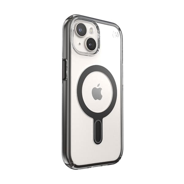 Speck Presidio Perfect-Clear ClickLock & Magsafe - iPhone 15 / iPhone 14 / iPhone 13-fodral (Klar / Frostad Svart / Slate Grey)