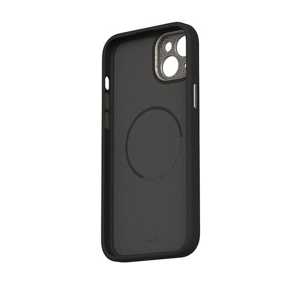 Moshi Napa MagSafe - iPhone 15 Plus -nahkakotelo (Midnight Black)