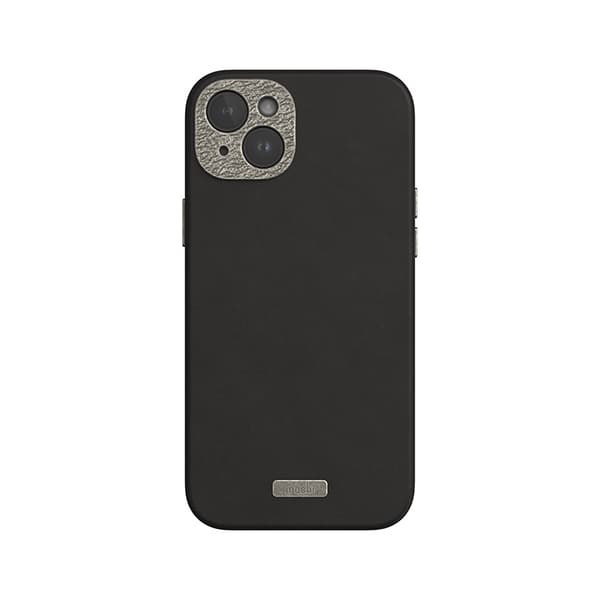 Moshi Napa MagSafe - iPhone 15 Plus -nahkakotelo (Midnight Black)