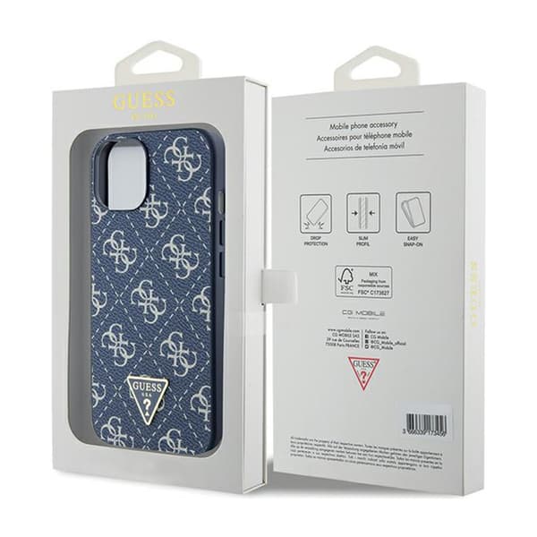Guess 4G Triangle Metal Logo - iPhone 15 Plus etui (blå)